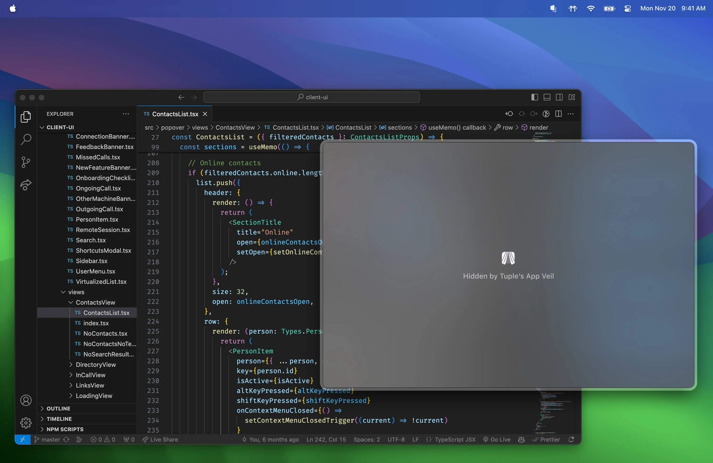 Guest view: the Messages window is hidden by App Veil